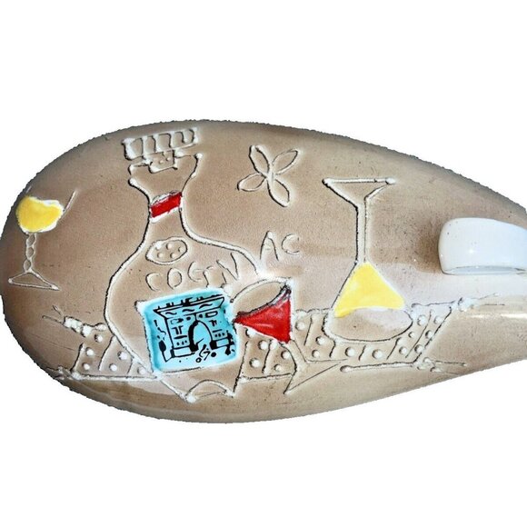 Wales Vintage Display Bar Ware Made in Japan Whimsy Cognac Picnic Scene Freeform - Picture 7 of 14